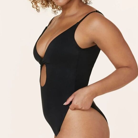 Andie Swim Black Santorini Keyhole Knot One Piece Swimsuit Sz M NWT - Picture 4 of 15